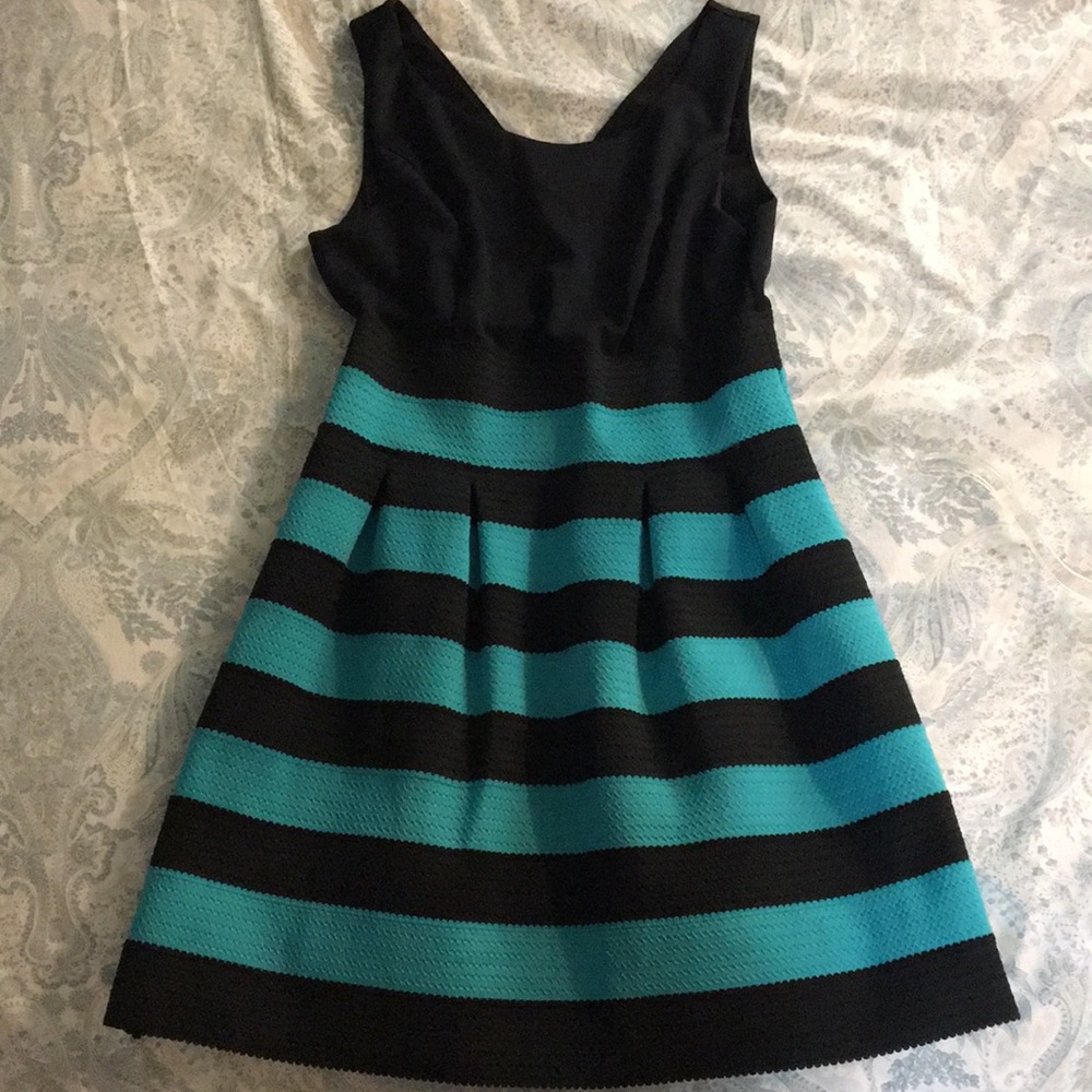 Teal and Black Cocktail Dress